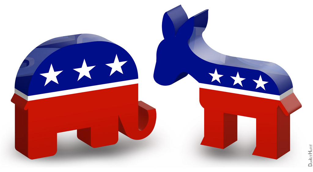 Republican Elephant and Democratic Donkey