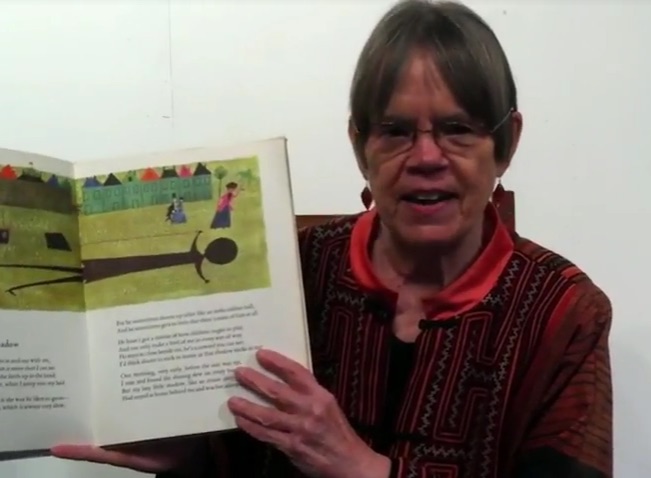 Screen shot of a video of Ms. Marzollo reading.