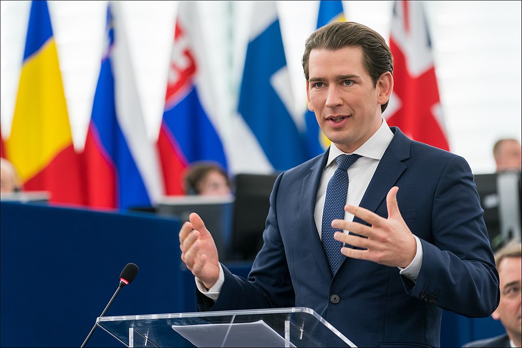 Austrian Chancellor Sebastian Kurz speaks to the European Parliament.