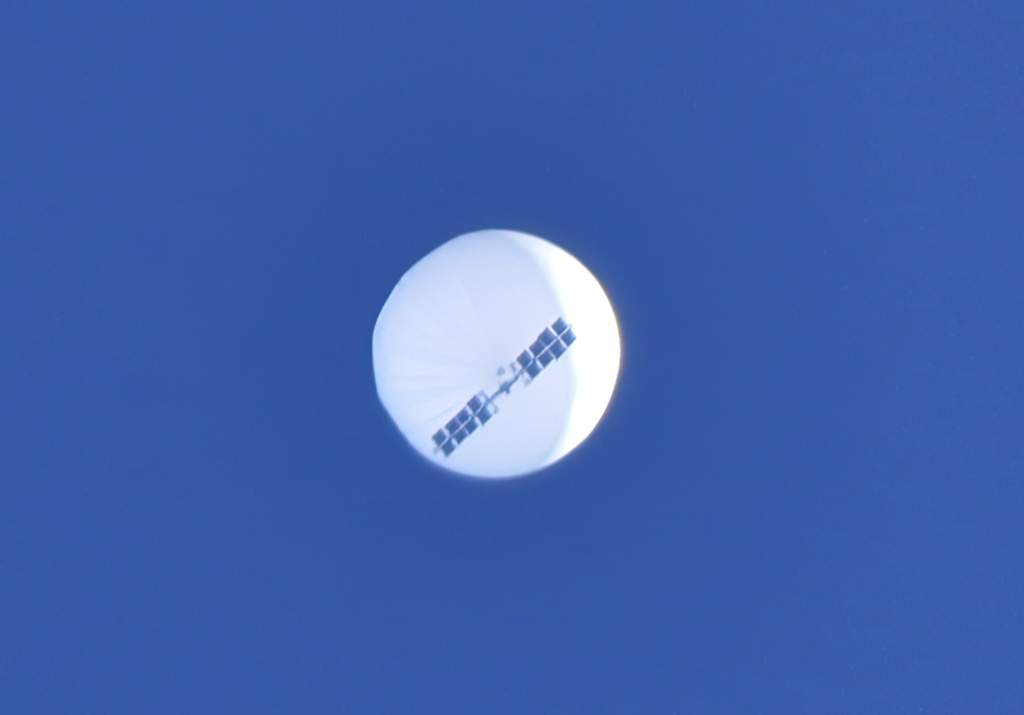 The Chinese balloon drifts over Myrtle Beach shortly before being shot down.